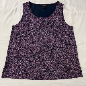 J. Jill Navy Purple Medium Geometric Sleeveless Tank Top